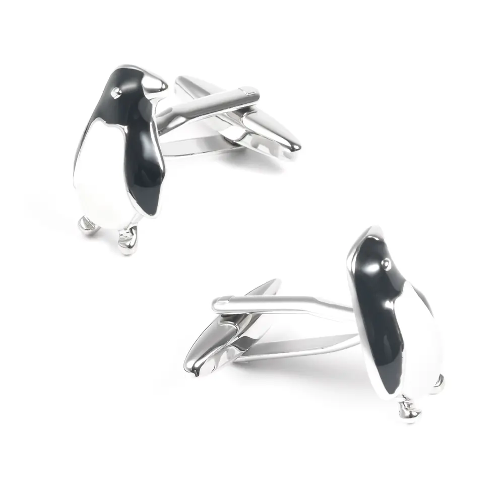 Wholesale Men Custom Fashion Novelty Black & White Penguin Cufflinks Bulk Order CC0029 Company, Companies