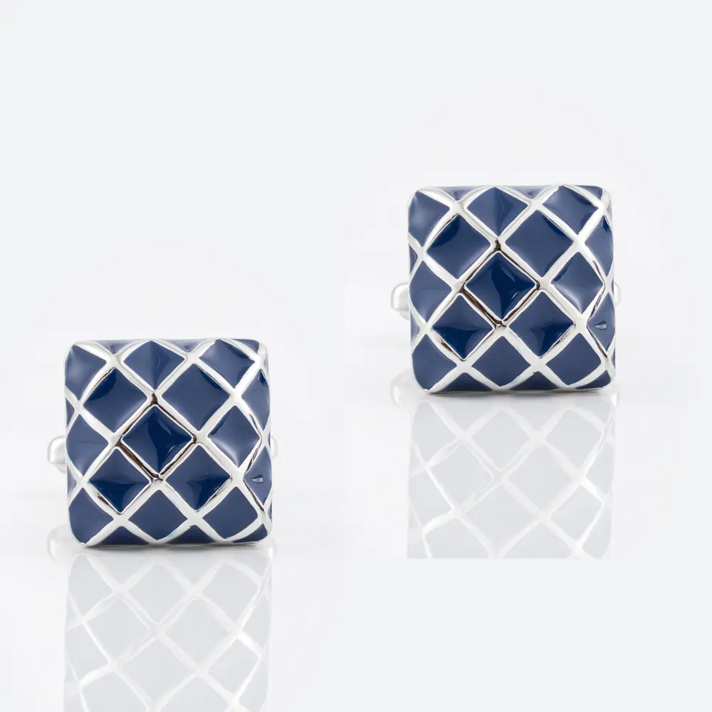 Wholesale China Factory High Quality Custom Cufflinks Button Square Blue Enamel Accessory Cuff Link CC8969 Factories, Exporter