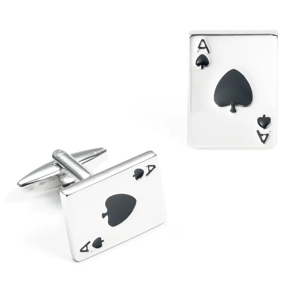 OEM Factory Sales Copper Material Men Jewelry A Playing Card Cufflinks CC0004 Supplier, Exporters