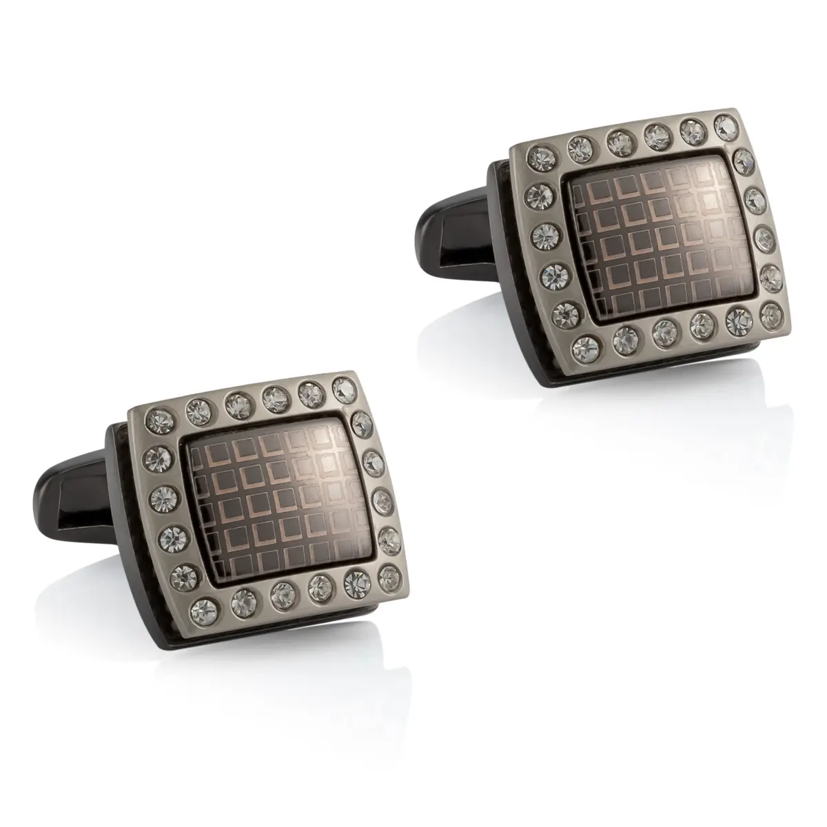 ODM Classic Cube Design Diamond Rhinestone Men Cufflinks Low Price Wholesale Factory, Factories