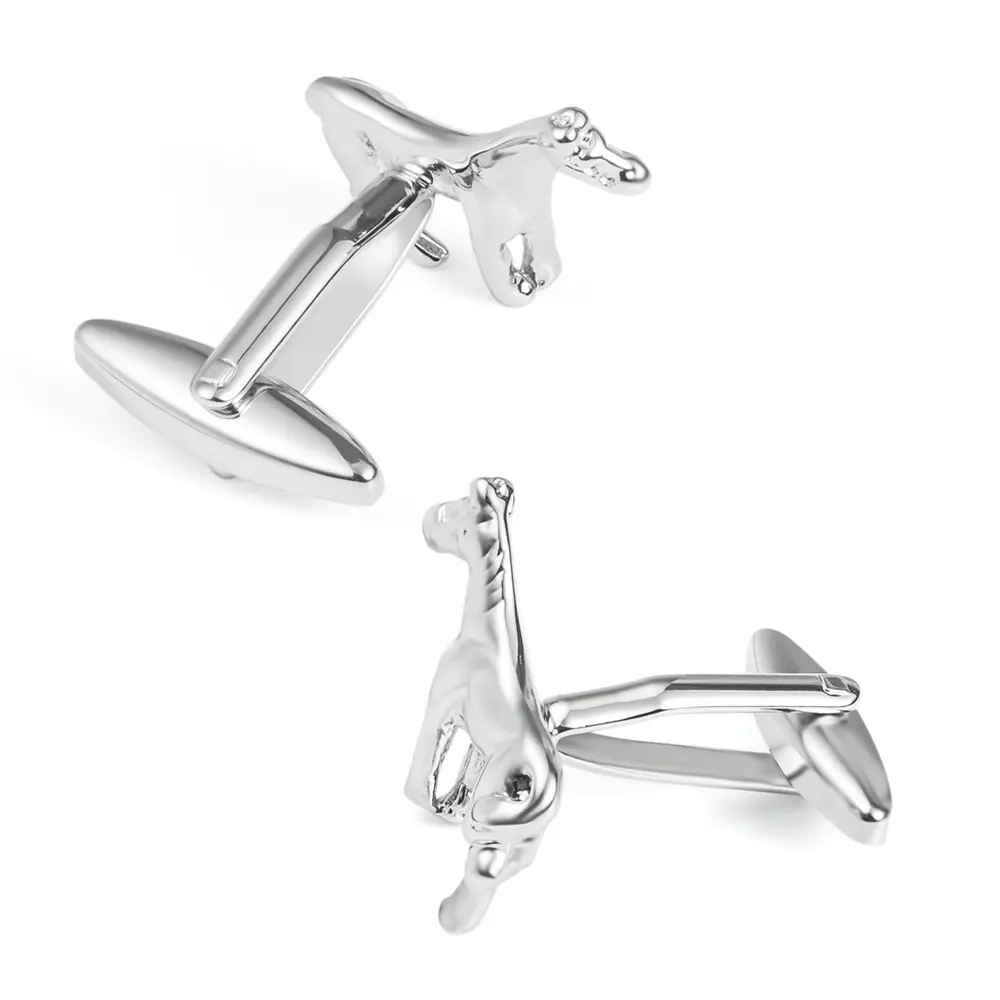 Custom Hot Sale Cufflink Factory Silver Plated Copper Racehorse Men's French Cufflinks Wholesale CL0029 Exporter, Companies