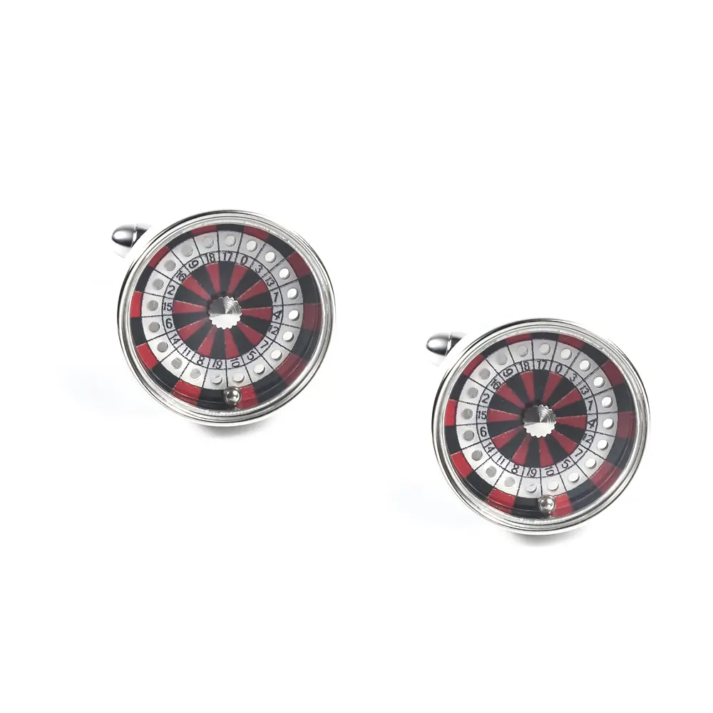 Wholesale Popular Game Prize Roulette CuffLinks with Silver Plated Manufacturer, Factory