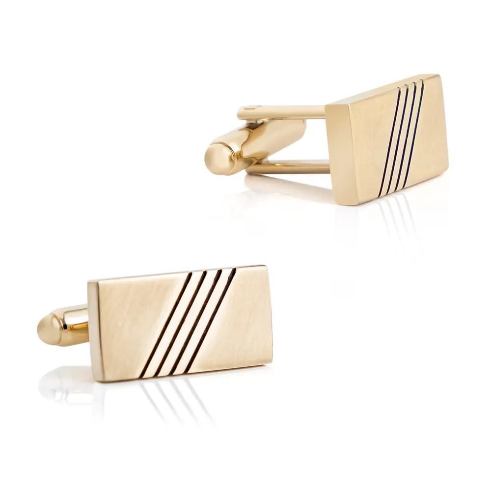 Wholesale Cufflink ManufacturerWholesale Rectangular Gold Plated Metal Cufflinks For Men Shirt CL-C430 Suppliers, Exporters