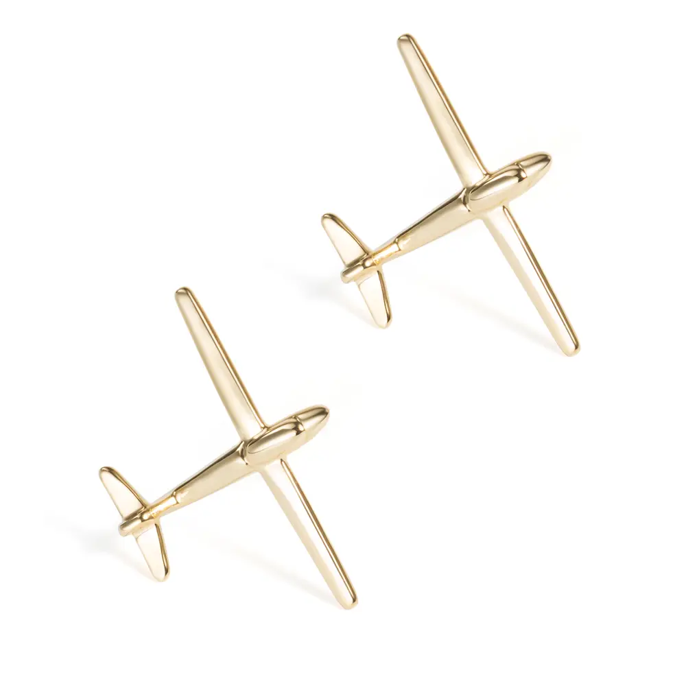 Custom Men Accessories Gold Plated Brass Aviation Plane Cufflinks For Men Shirt CL0221-G Manufacturer, Suppliers