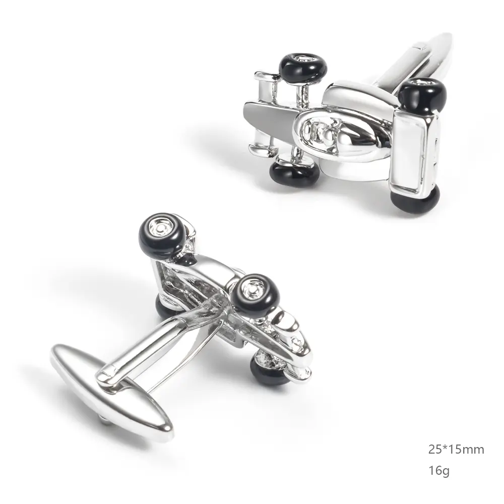 Wholesale Personalized Hiqh Quality Silver Plated F1 Car Shape Cuff Links CC0275