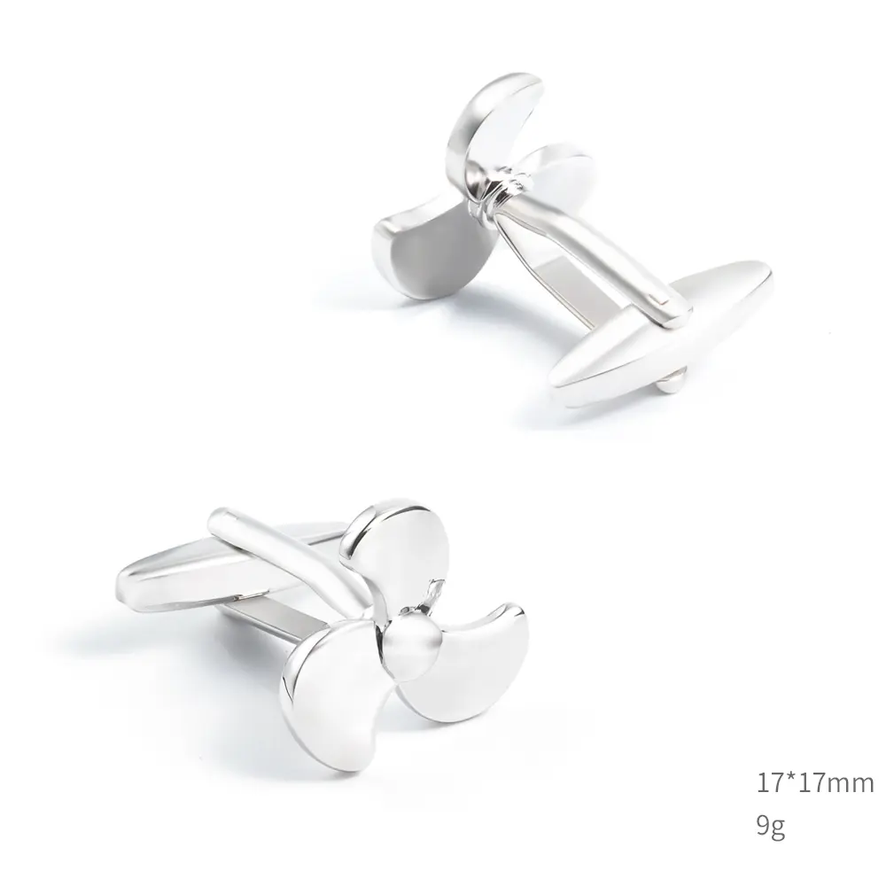 Wholesale JINJIE Silver Metal Cufflinks French Copper Propeller Cufflinks For Men Shirts CL0052 Manufacturers, Factories