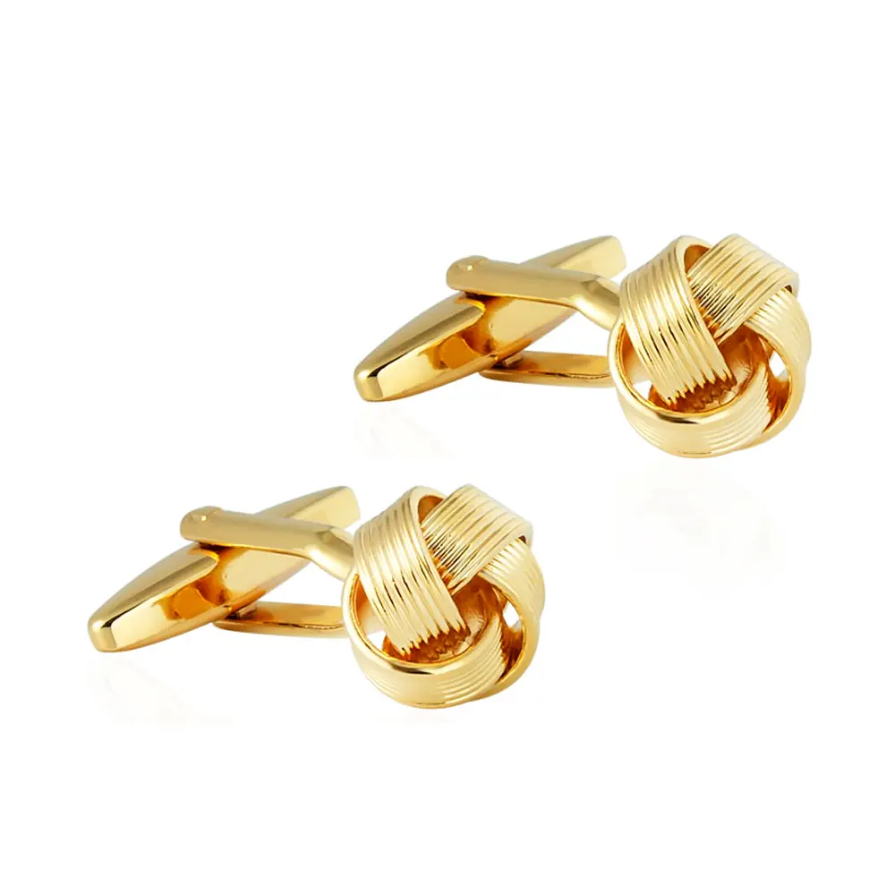 Wholesale Stylish Knot Cufflinks Golden Color Metal Knot Cufflinks Men Wedding Gifts Factory, Exporter