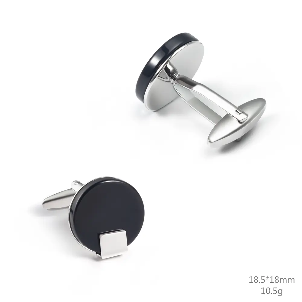 Wholesale Exclusive Round Black Onyx Cuff links  Classic Business Cufflinks for Men Shirt Manufacturer, Supplier