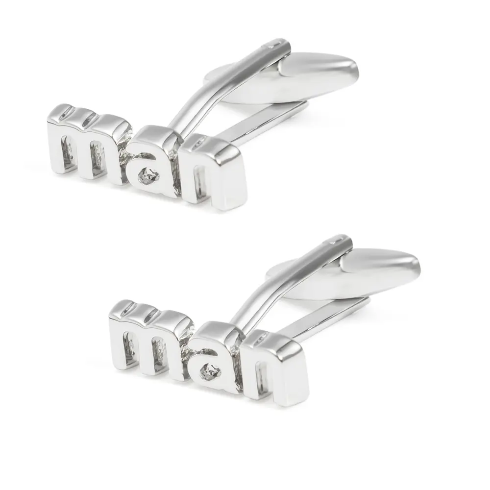 ODM Factory Premium Fancy Groom Best Man Silver Letters Engraved Wedding Brass Cufflinks CL0004 Suppliers, Companies