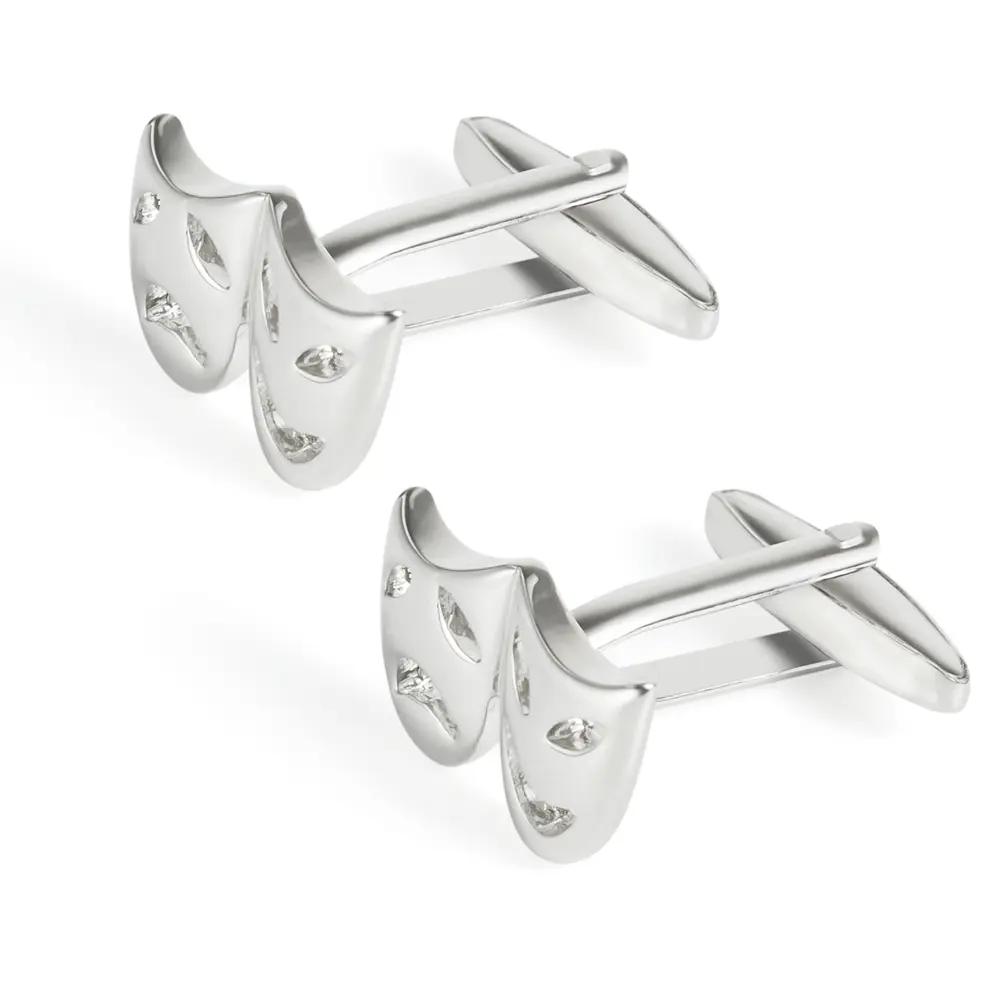 Wholesale Factory Highly Polished Tragedy Cufflinks Metal Drama Mask Cuff Links CL0041 Supplier, Factories