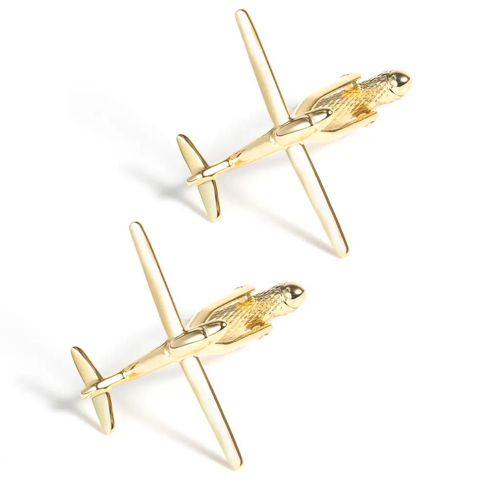 Custom Men Accessories Gold Plated Brass Aviation Plane Cufflinks For Men Shirt CL0221-G Manufacturer, Suppliers