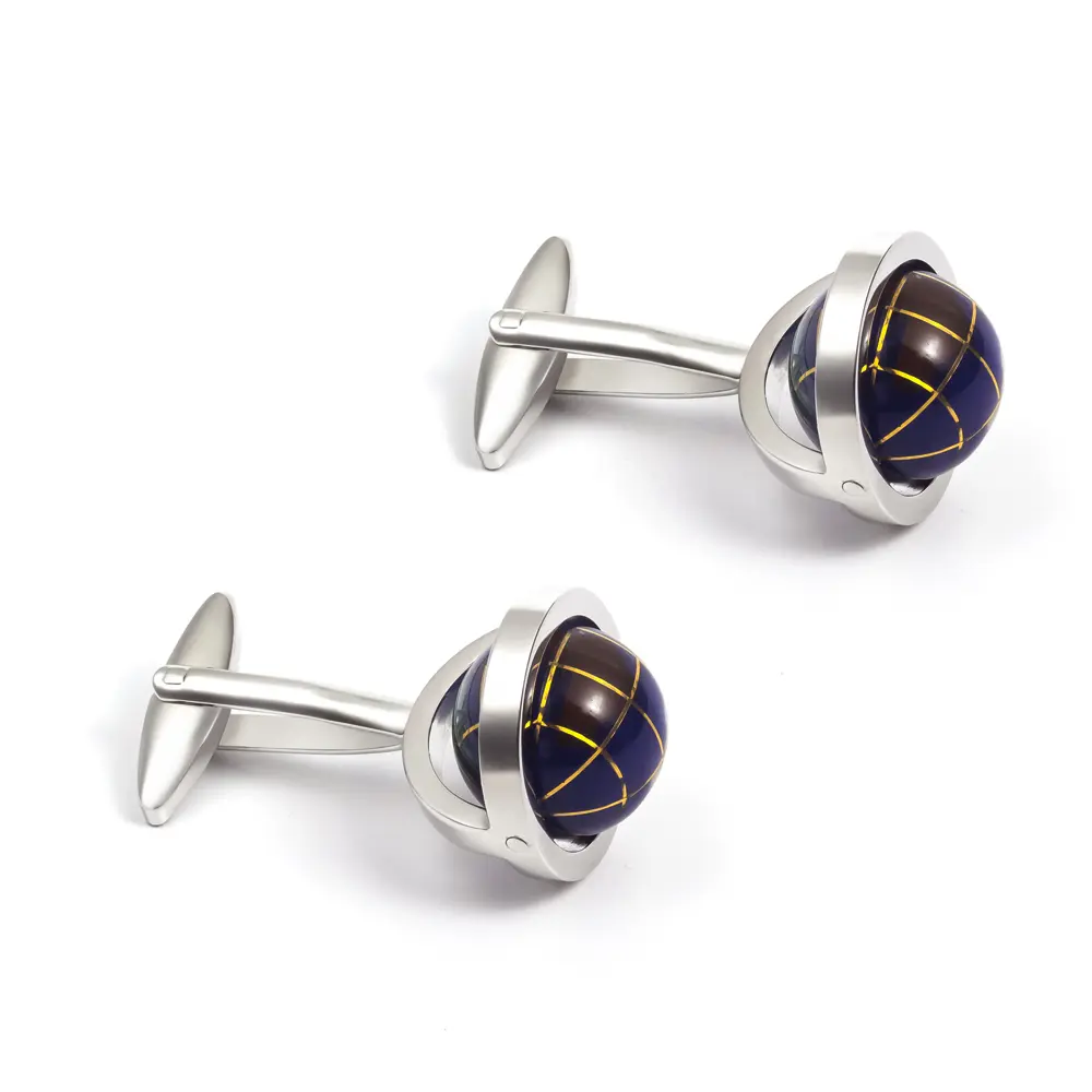 Wholesale Novelty Functional Rotatable Globe Design Quality Brass Material Cuff Links Wholesale & Retail Factories, Companies