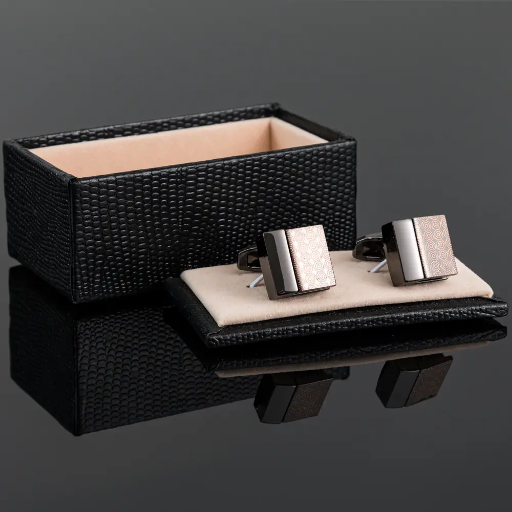 Custom Elegant Swirl Spirals Pattern Square Shirt Cufflinks Shirt Accessories for Men Manufacturers, Companies