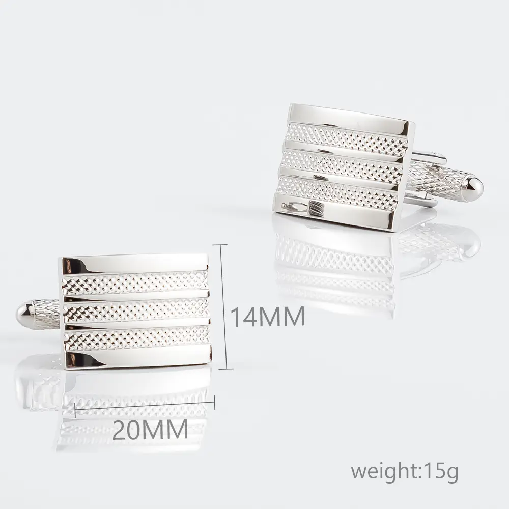 Wholesale Silver Craved Strips Cufflinks Custom Men's Suit Shirt Wedding Tuxedo Gift Fashion Accessory CL0011
