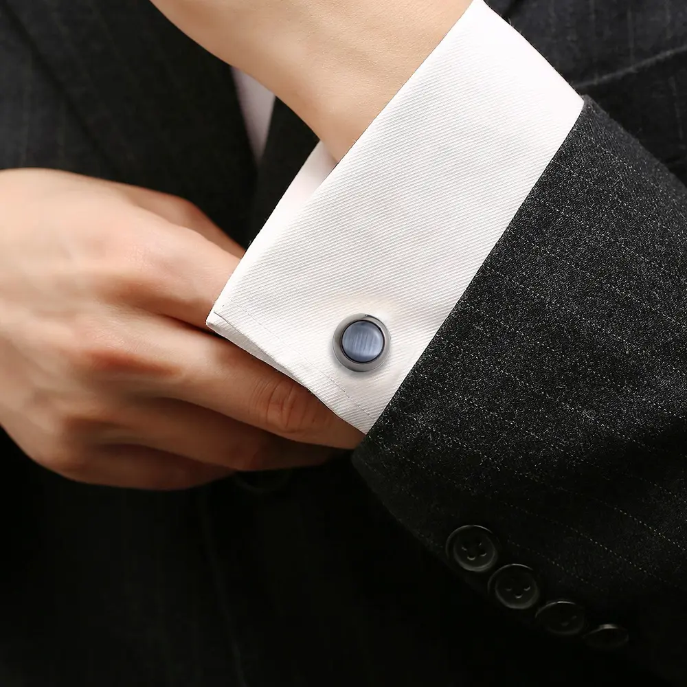 Wholesale Black Cora Crystal Stone Cufflinks Elegance Designer Men Cuff Links Rose Suppliers, Exporter