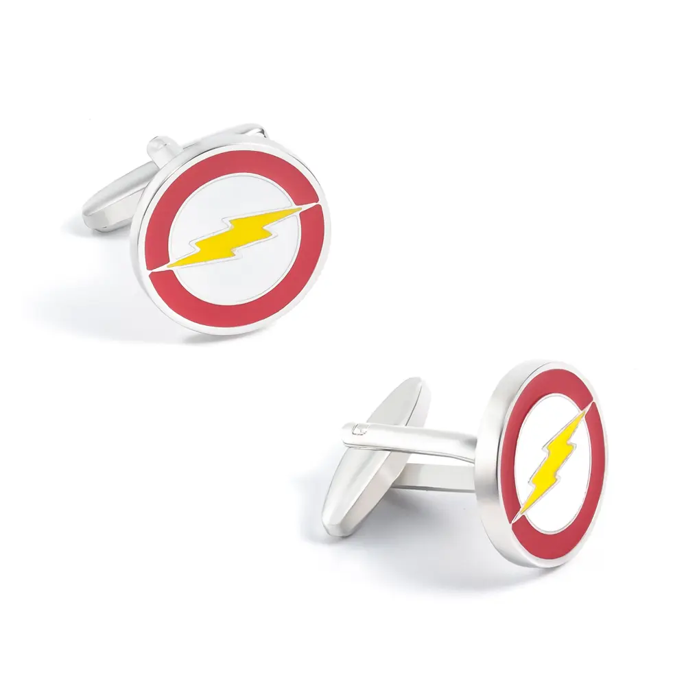 Wholesale Factory Custom Personalized Enamel Gemelos Flash Logo Men Suit Cufflinks CC0302 Manufacturer, Factories