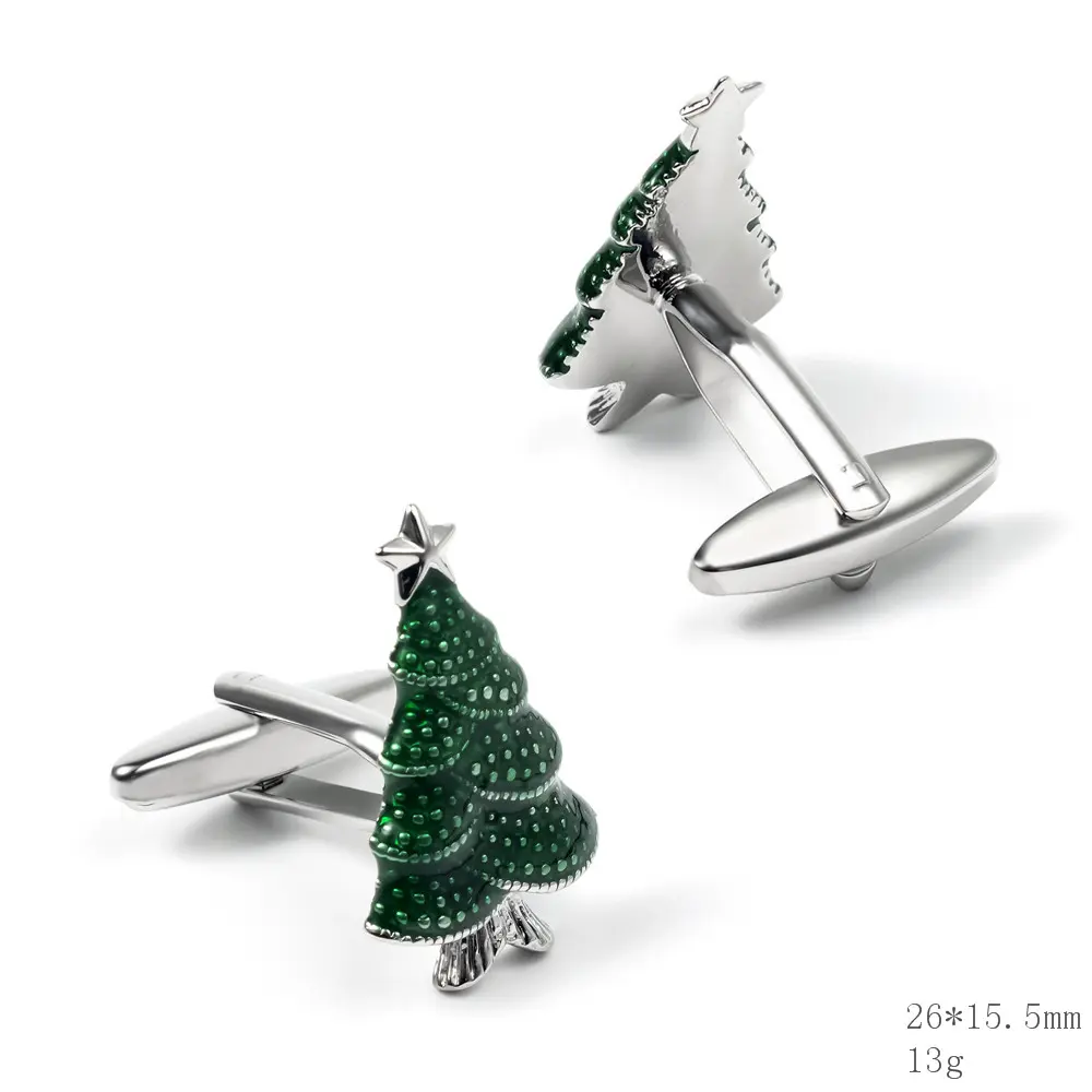 Custom Christmas Tree Cufflinks High Quality Fashion Delicate Design Shirt Cuff Links for Men CC0195 Manufacturers, Exporters