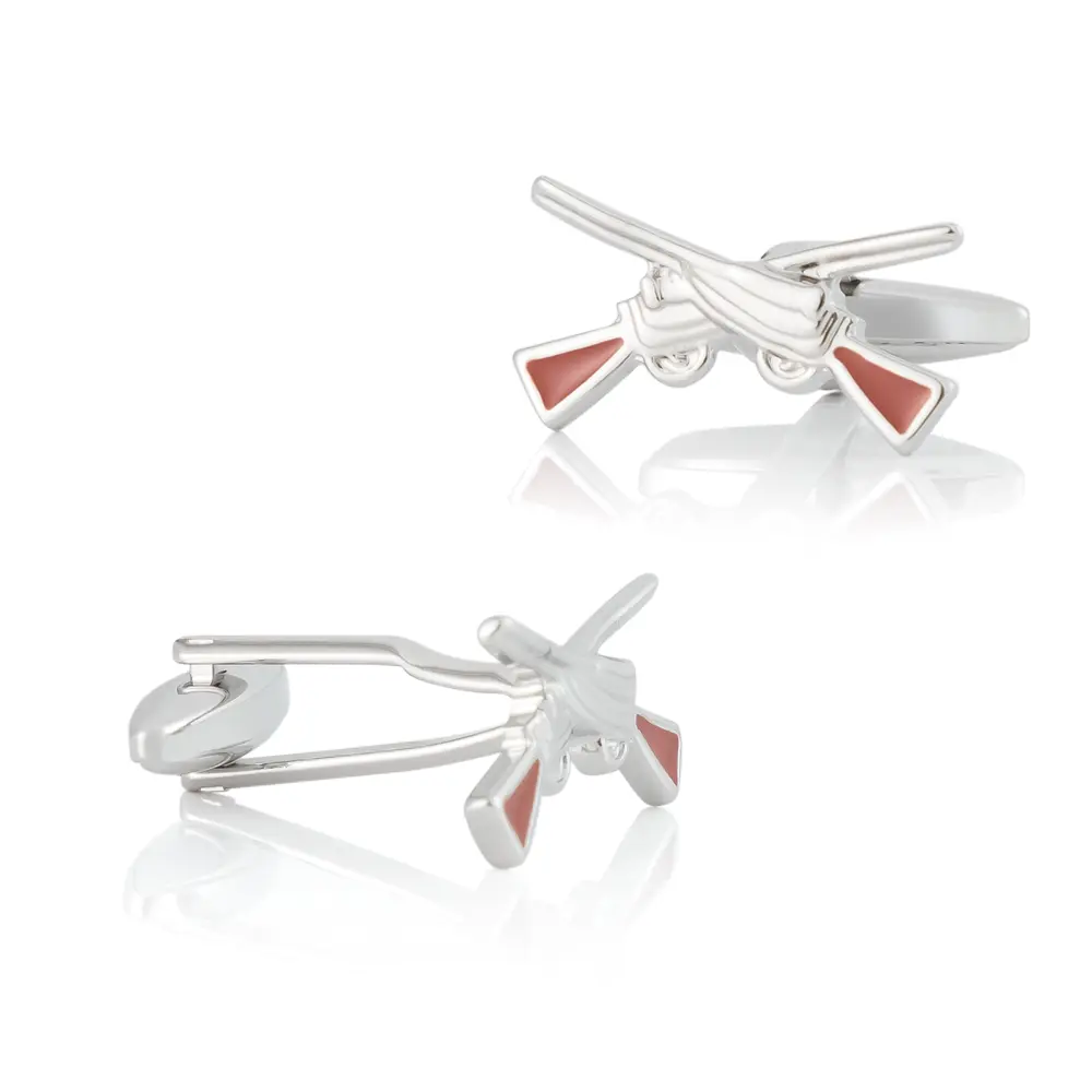 Custom High Quality French Novelty Designer Double Hunter Gun Shape Copper Cufflinks Wholesale CC0328 Manufacturer, Exporter