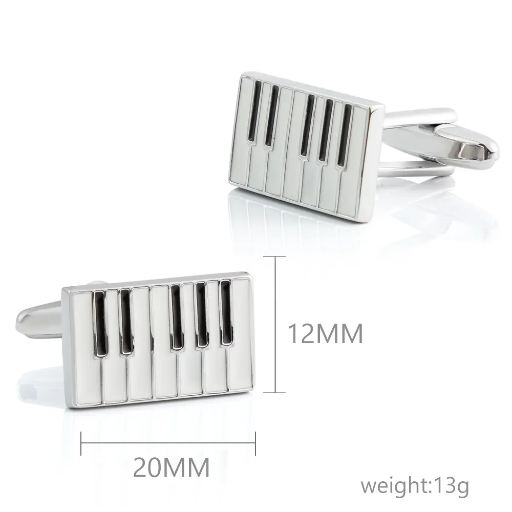 Wholesale Factory Wholesale Hot Selling Enamel Piano Keyboard Style Cufflinks for Men Shirt CC0326 Manufacturer, Factories