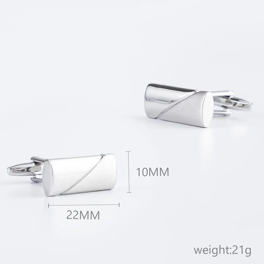OEM Simple Fashion Sliver Rectangular Metal Mens Cufflinks Wholesale CL0079-2 Manufacturer, Company