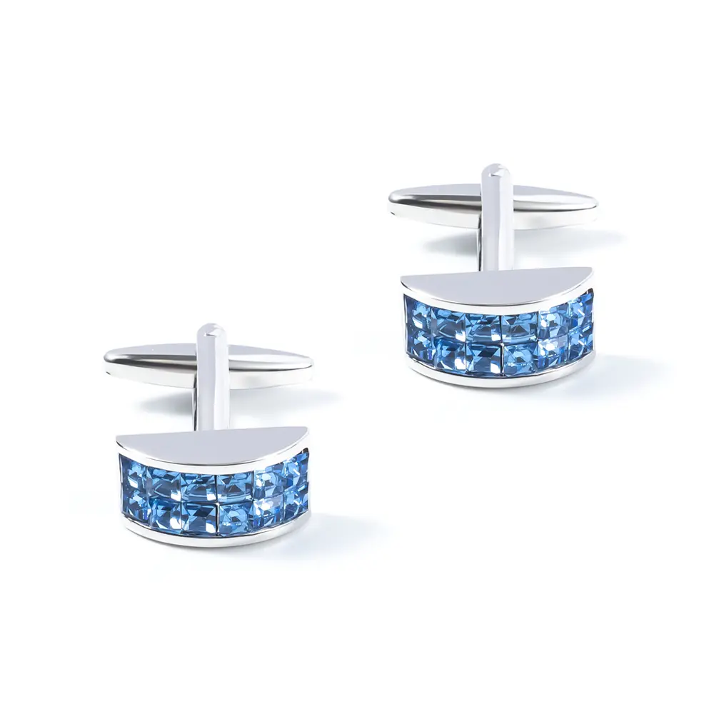 OEM Luxury Low MOQ Brass Material Blue/Green Rhinestone Men Shirt Cuff links Accessories For Wedding CS0047 Manufacturer, Exporters