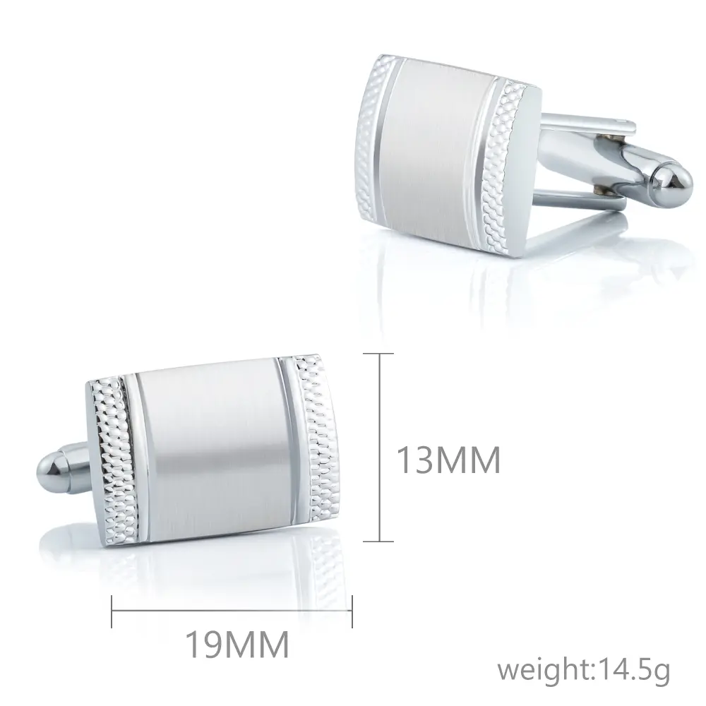 Wholesale Rectangular Plain Brushed Metal Cufflinks for Men French Cufflinks Wedding Party Business CL-C053 Supplier, Exporters