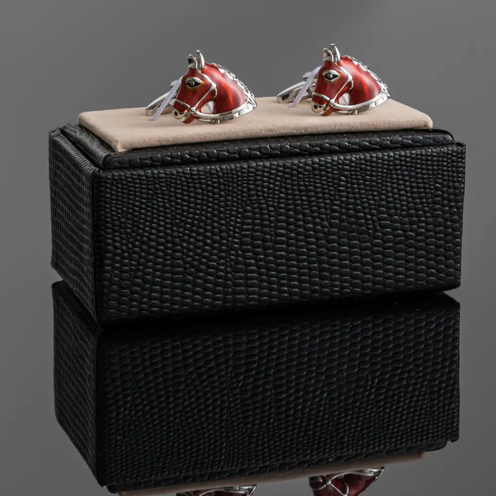 ODM China Factory Wholesale Low MOQ Soft Enamel Cufflinks Personalised Horse Head CC0325 Exporter, Companies