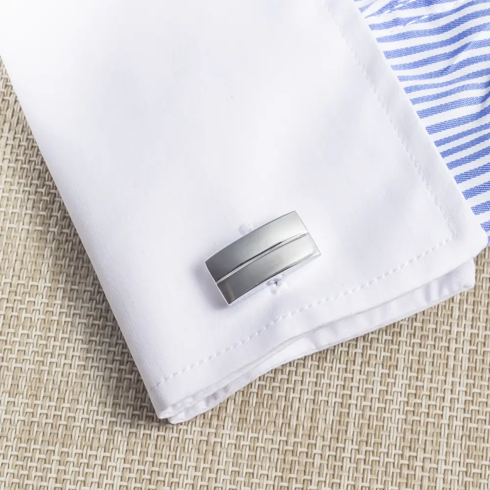 ODM Men's Cufflinks Wholesale Cheap Price Simple Design Square Metal Blank Button Cufflinks CL-C130 Factories, Exporters
