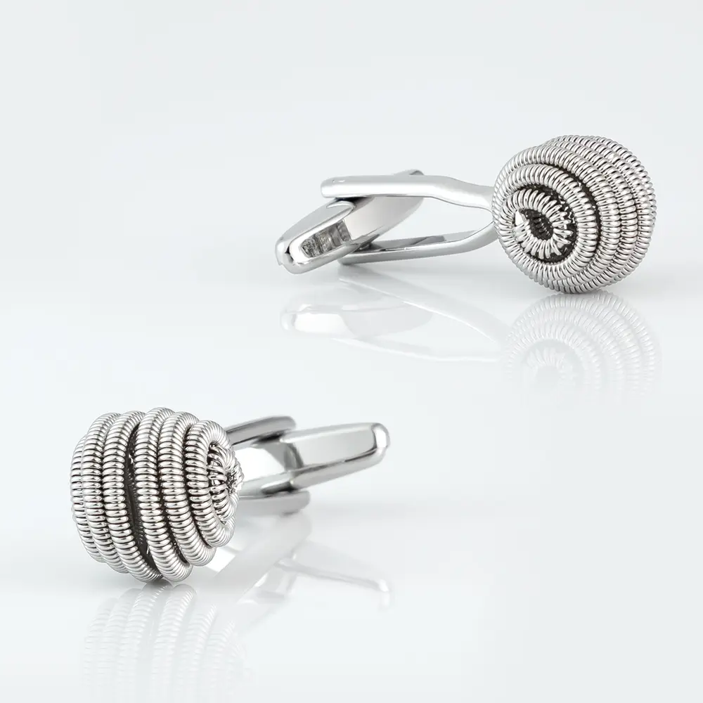 Custom Personalized Round Silver Plated Knot Ball Shape Metal Cufflinks Factory Wholesale Exporters, Companies