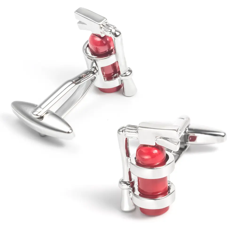 OEM Unique Manufacturer Custom Fashion Funny Fire Extinguisher Cufflinks for Firefighters Gift CC0002 Factories, Company