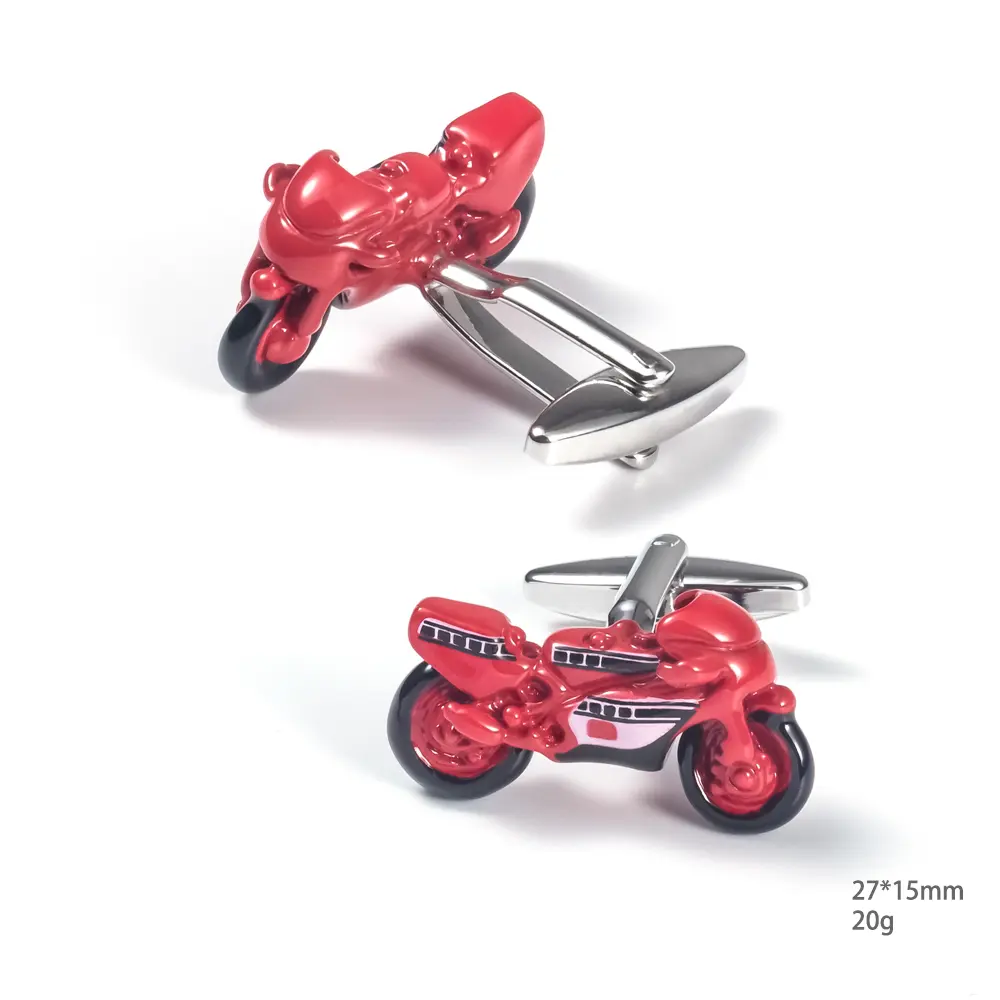 ODM Factory Novelty Sports Motor Bike Cufflinks Copper Motorcycle Cuff links for Men CC0083-R Supplier, Factories