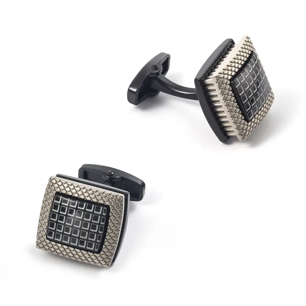 ODM Cheapest African Hot Selling Black Fashionable Cube Square Cufflinks Supplier, Suppliers