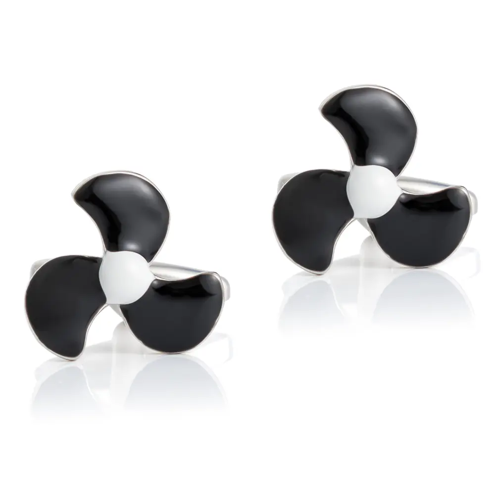 Wholesale Fashion French Shirt Cufflinks Copper Black Enamel Fan Leaf Cufflinks Wholesale CC8463 Exporter, Company