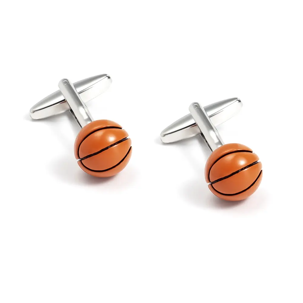 OEM High Quality Mens Sports Yellow Basketball Cufflinks Copper Material CC0067-Y Company, Companies