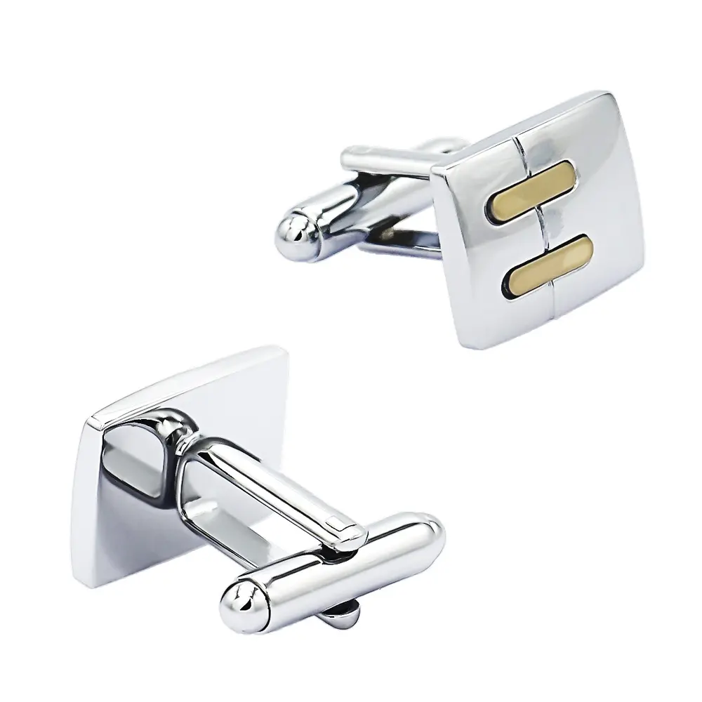 ODM Men's Cufflinks Silver & Golden Colors Two Tone Designs Elegant Men Shirts Buttons CL-C491 Manufacturer, Exporter