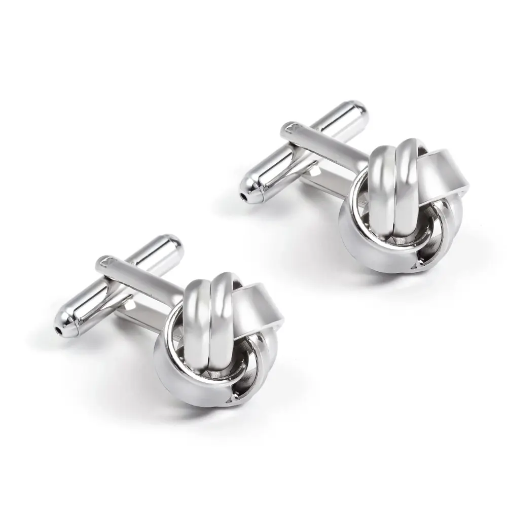 Wholesale Silk Knot Silver Color Men Cufflinks Wholesale Twist Elegance Cufflinks Manufacturer, Exporters
