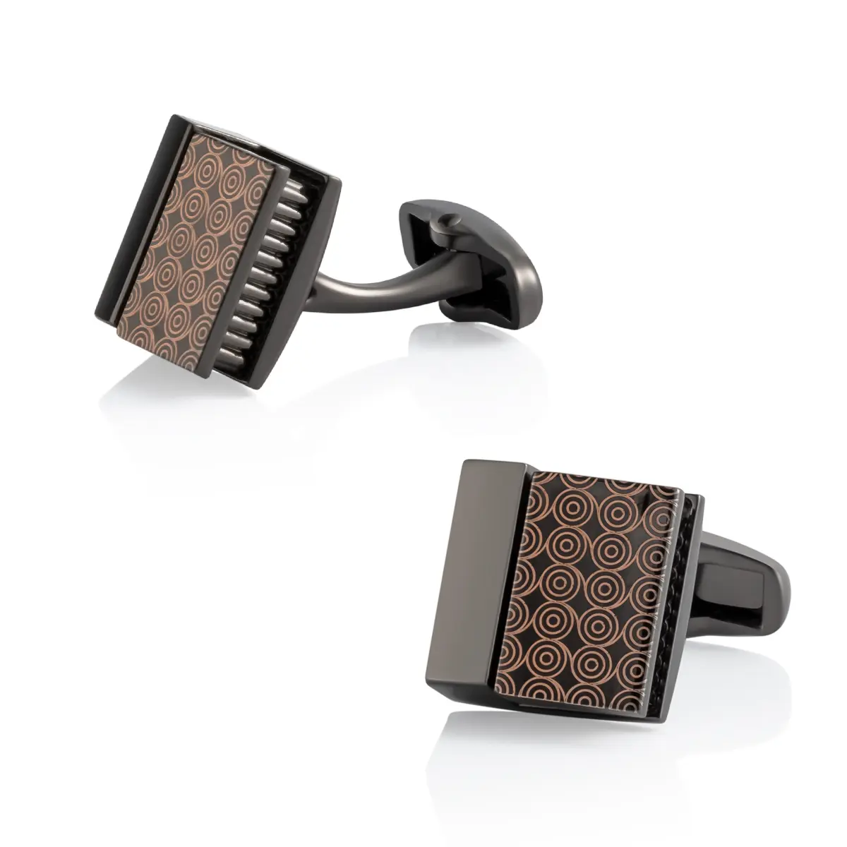 Custom Elegant Swirl Spirals Pattern Square Shirt Cufflinks Shirt Accessories for Men Manufacturers, Companies