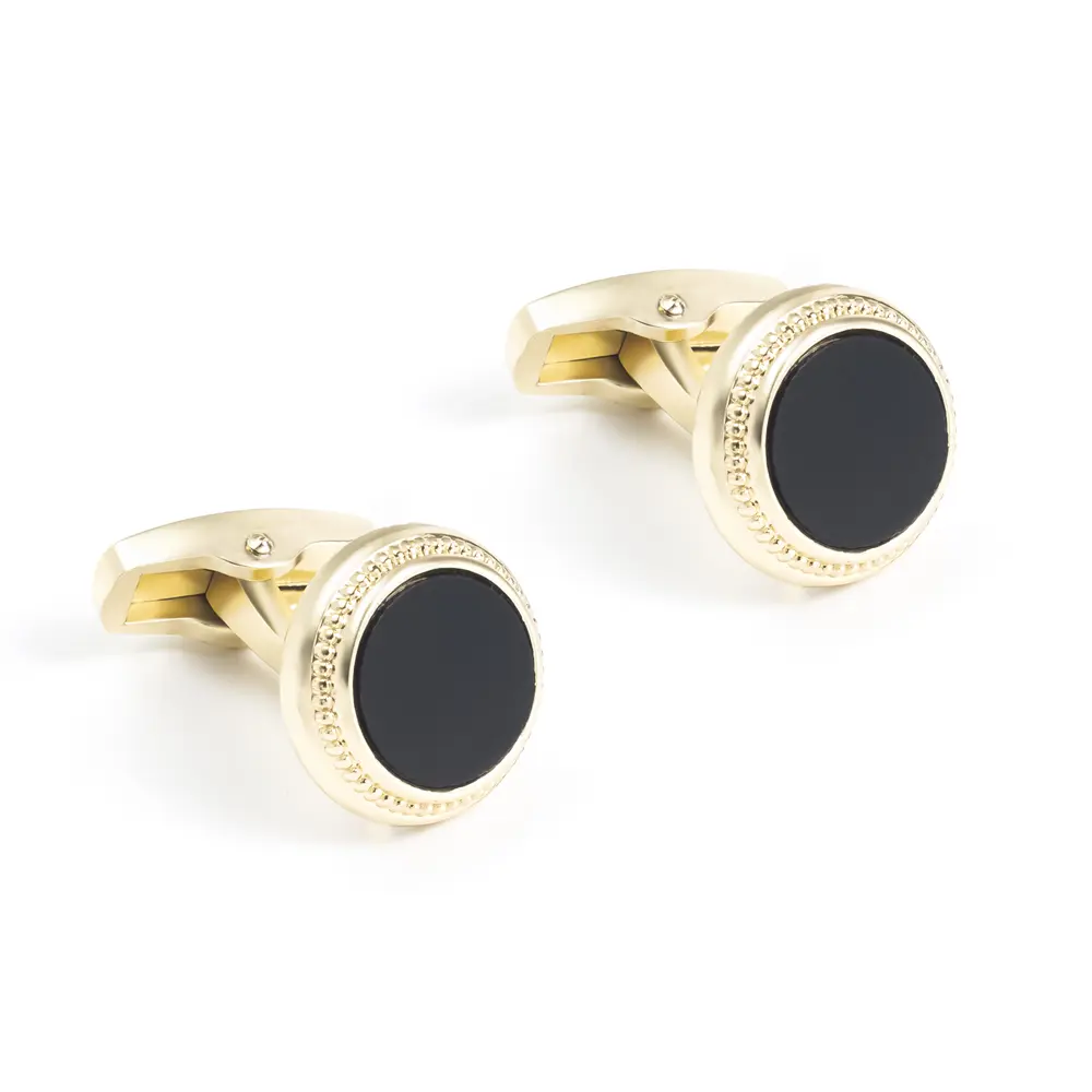 Wholesale High Quality China Factory Personalized Men Cufflinks Black Gold Tux Cufflinks CCW0091 Supplier, Company