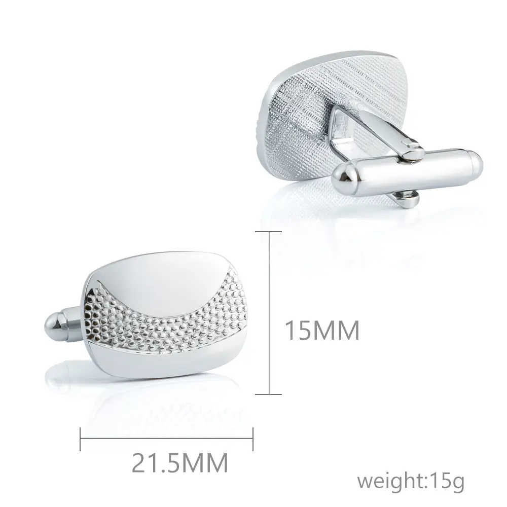 Custom Simple Low Price Silver Metal Square Mens Cufflinks Wholesale CL-C234 Exporter, Companies