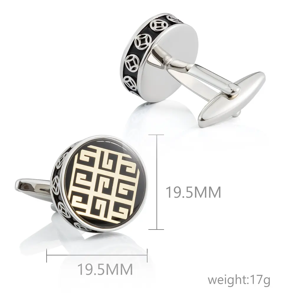Custom Vintage Logo Pattern Copper Cufflinks Men's French Shirt Cufflinks Manufacturer, Exporter
