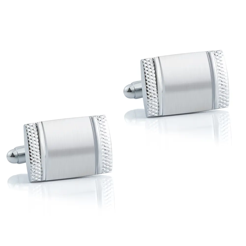 Wholesale Rectangular Plain Brushed Metal Cufflinks for Men French Cufflinks Wedding Party Business CL-C053 Supplier, Exporters