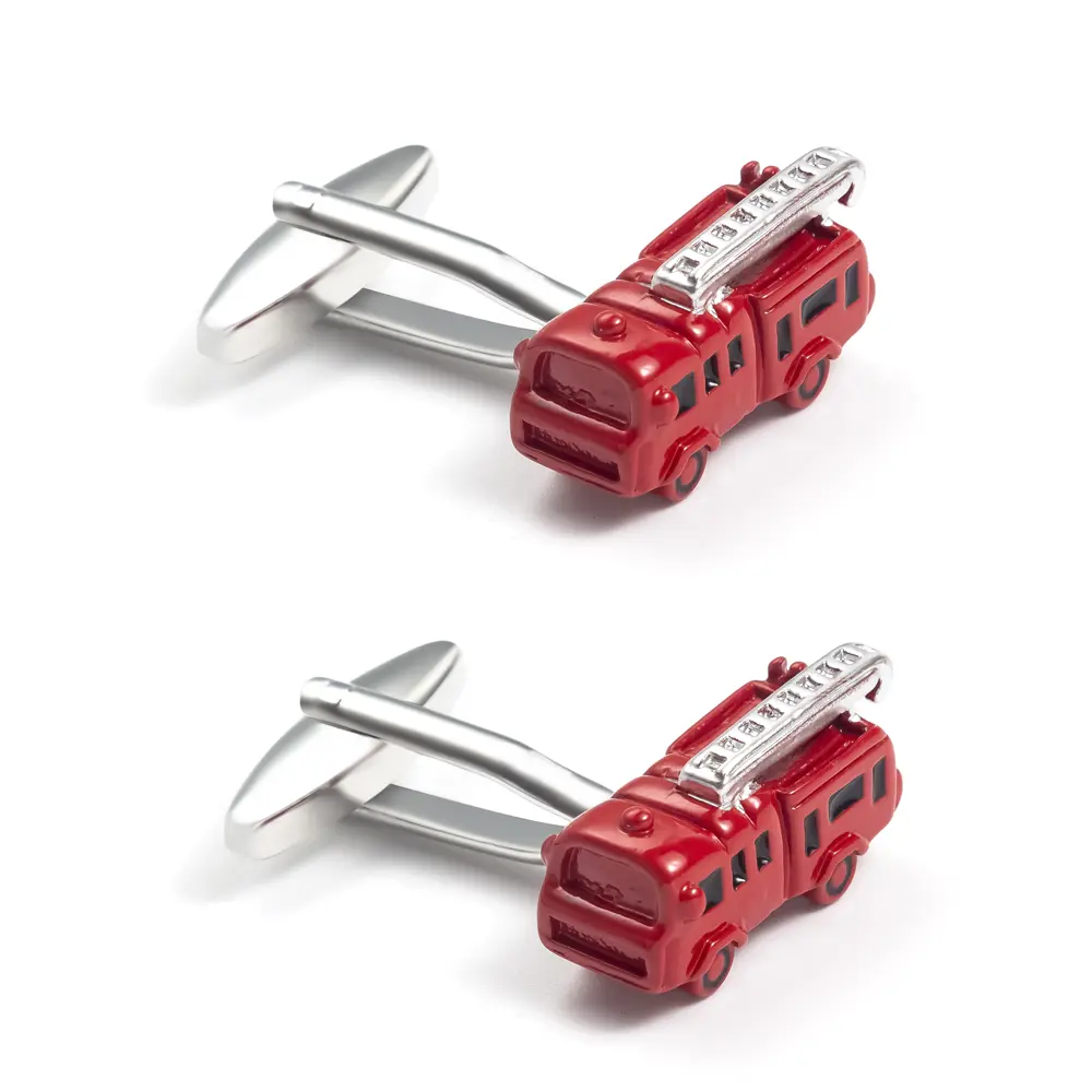 Wholesale Men's Business Red Fire Engine Truck Novelty Cufflinks Low Price CC0282