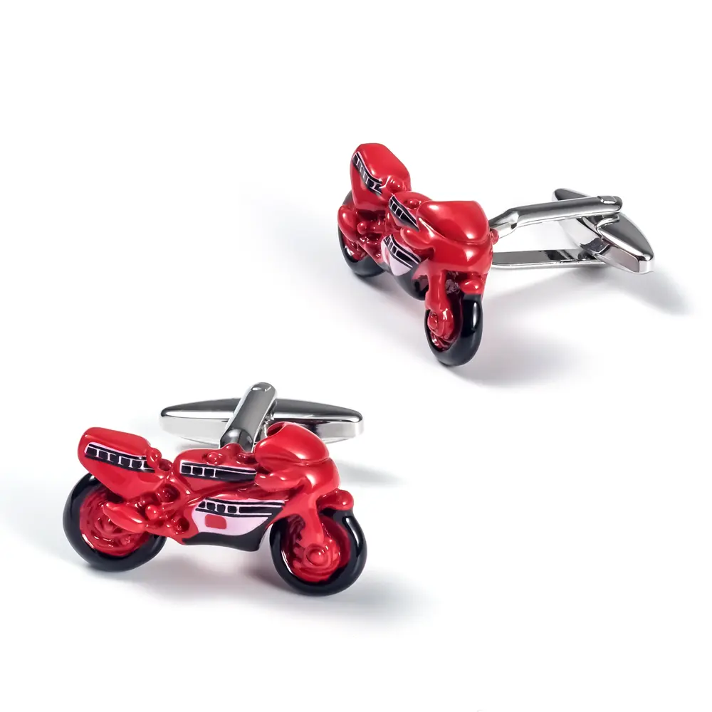 ODM Factory Novelty Sports Motor Bike Cufflinks Copper Motorcycle Cuff links for Men CC0083-R Supplier, Factories