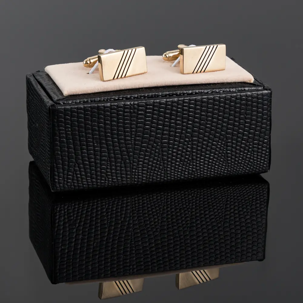 Wholesale Cufflink ManufacturerWholesale Rectangular Gold Plated Metal Cufflinks For Men Shirt CL-C430 Suppliers, Exporters