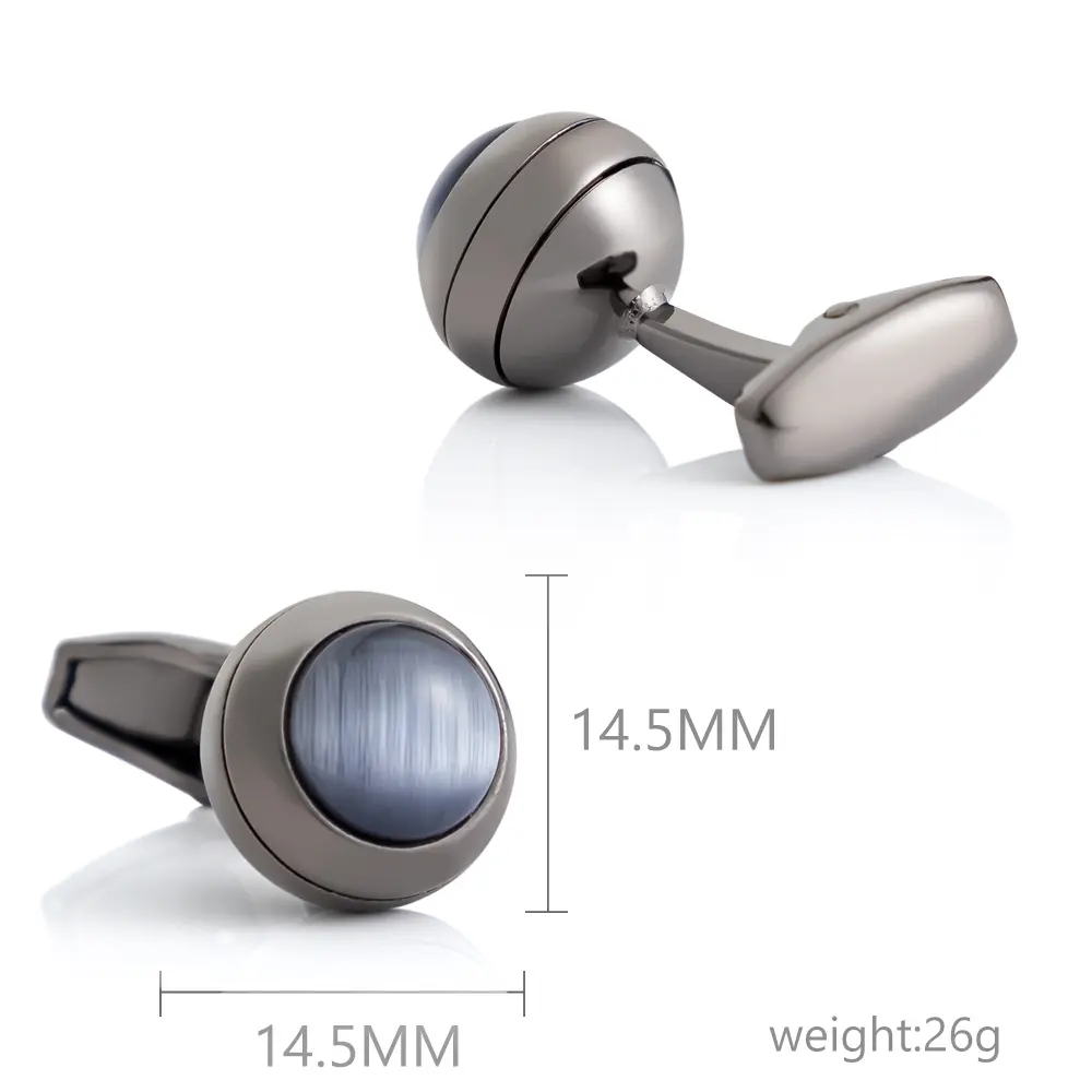 Wholesale Black Cora Crystal Stone Cufflinks Elegance Designer Men Cuff Links Rose Suppliers, Exporter