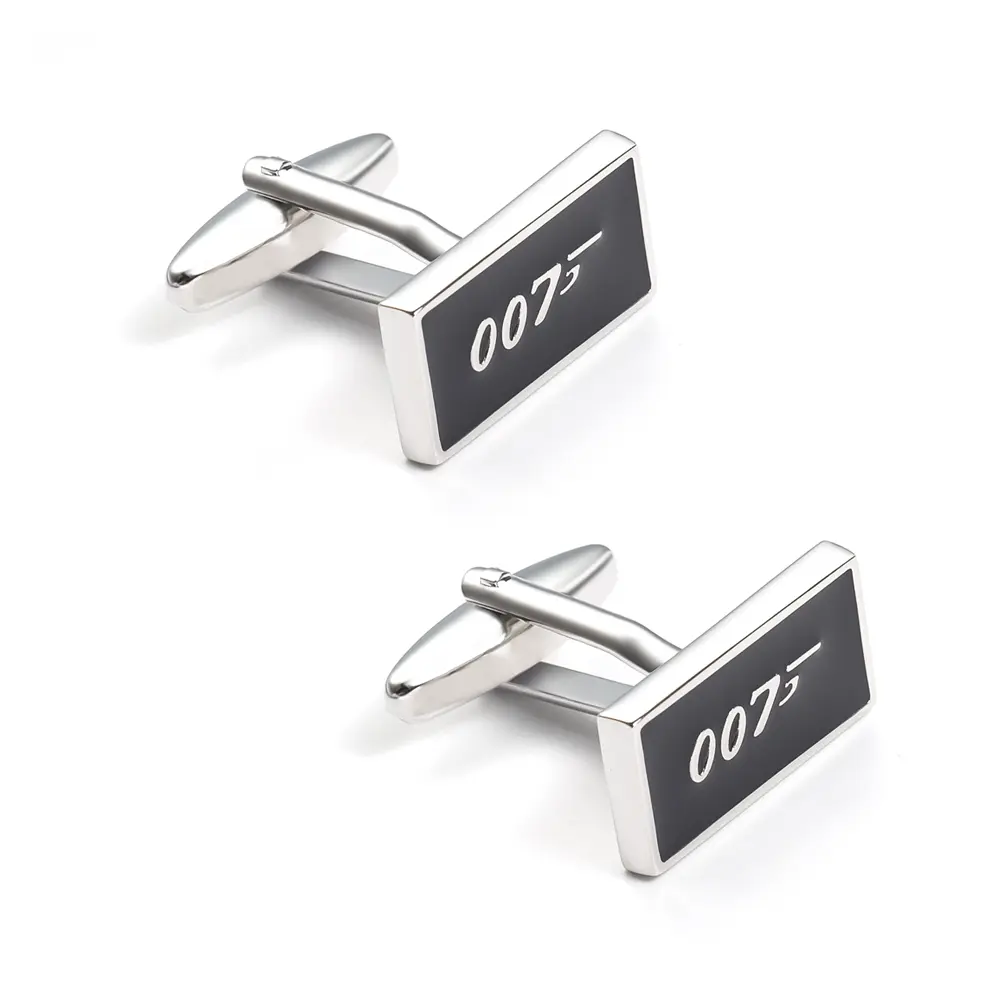 Custom Factory Direct Men Accessories 007 Enamelled Black Color Cufflinks CC0280 Exporters, Company