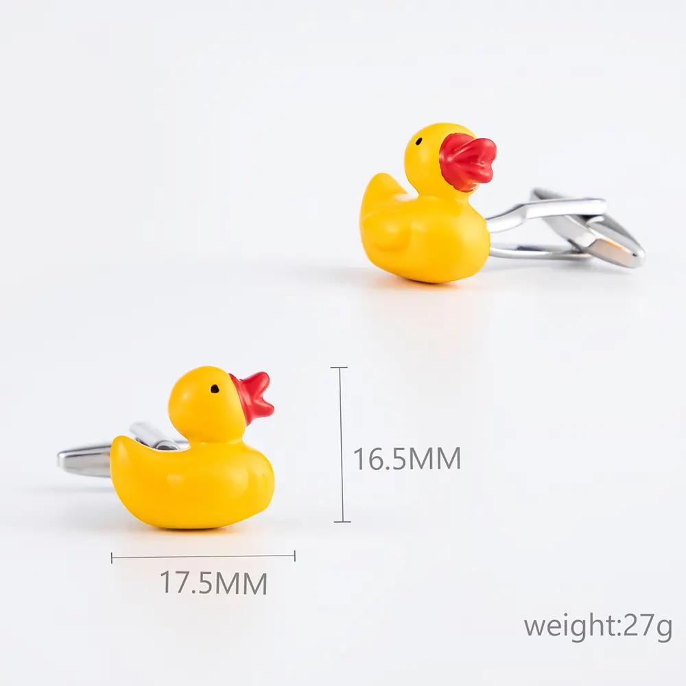 Wholesale Custom Fashion Design Hot Sell Novelty Animal Yellow Duck Cufflinks CC0025