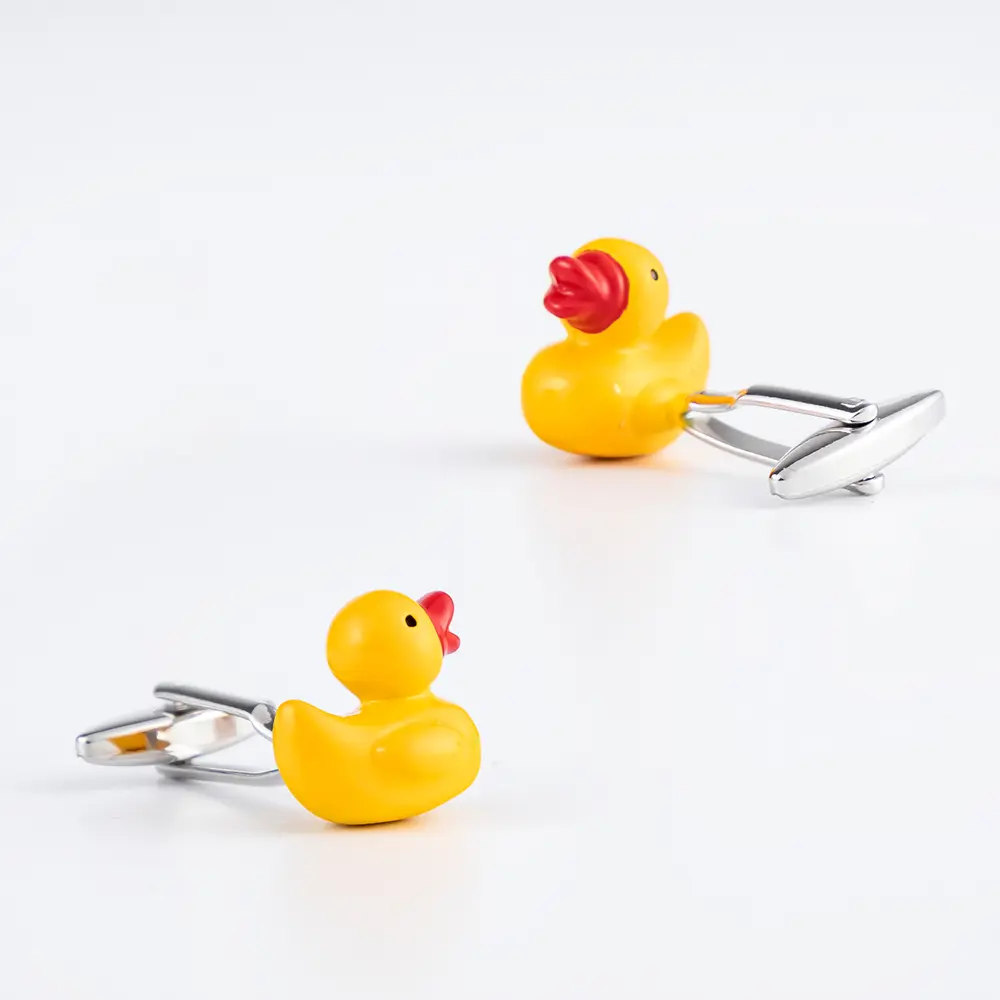 Wholesale Custom Fashion Design Hot Sell Novelty Animal Yellow Duck Cufflinks CC0025