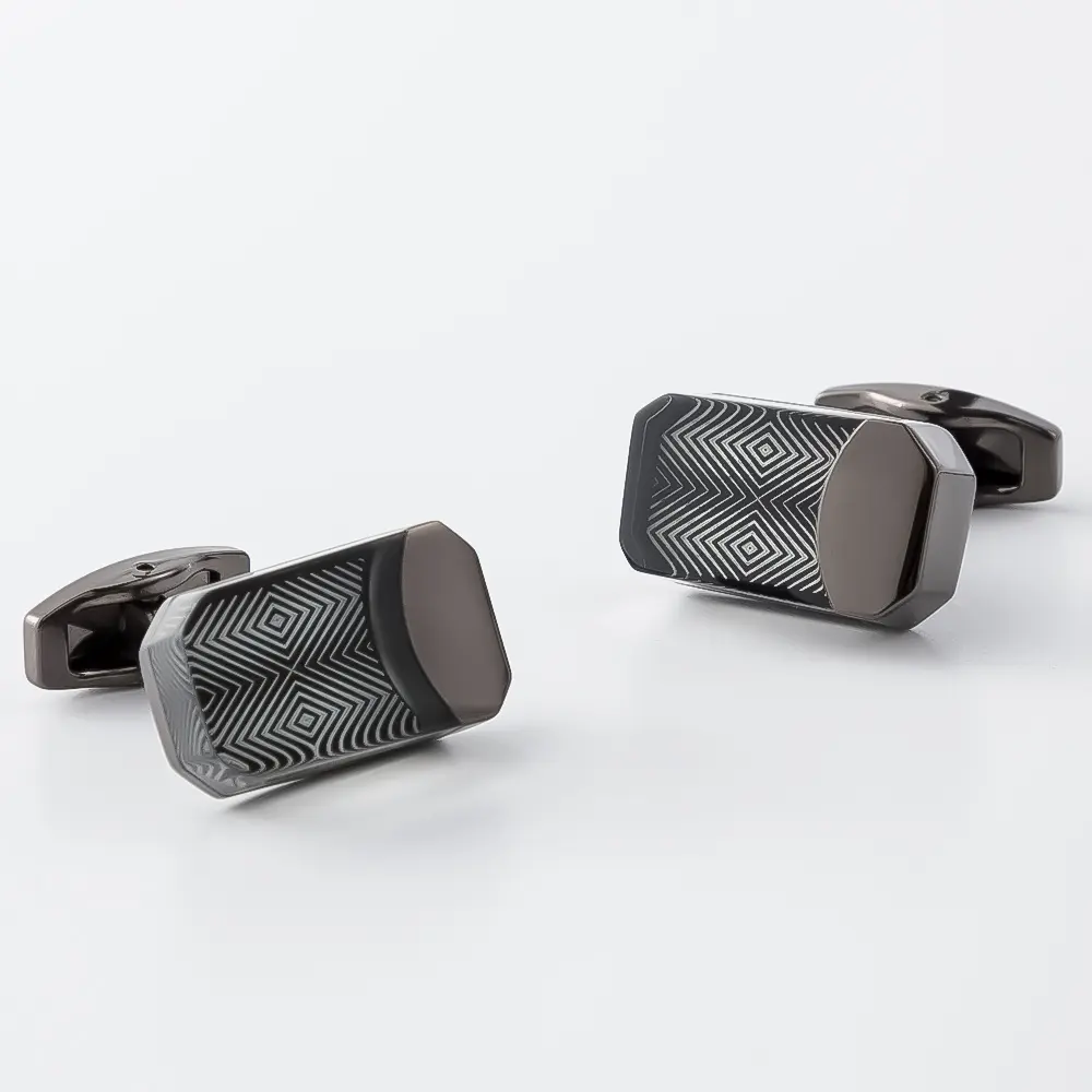 ODM Vintage Geometric Audio Shape Fashion Black Alloy Cufflinks Low Price Factory, Companies