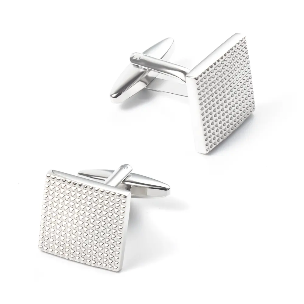 Wholesale Latest Design Retro Silver Square Dot Brass Material Men Cufflinks For Shirts CL0190-S Supplier, Suppliers